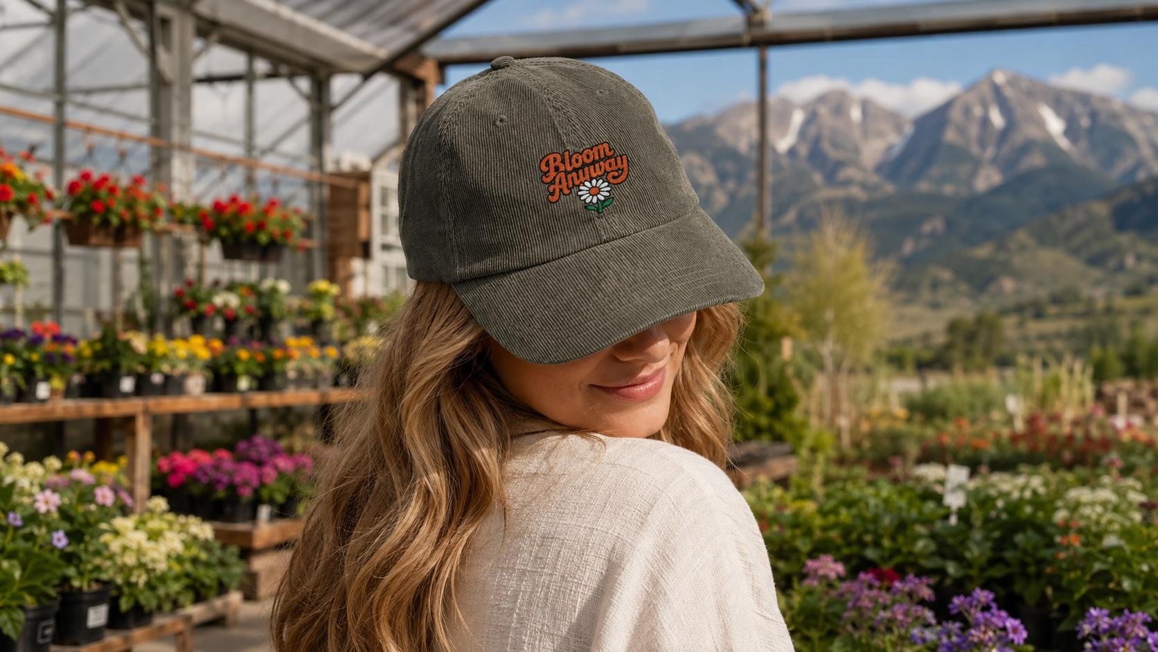 Bloom Anyway — Embroidered Corduroy Hat