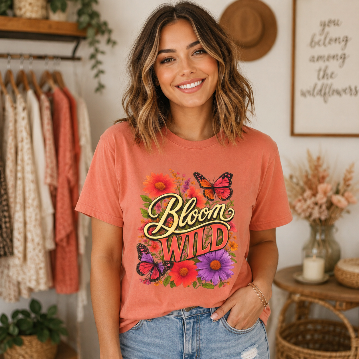Bloom Wild - Vibrant Butterfly Wildflower Tee