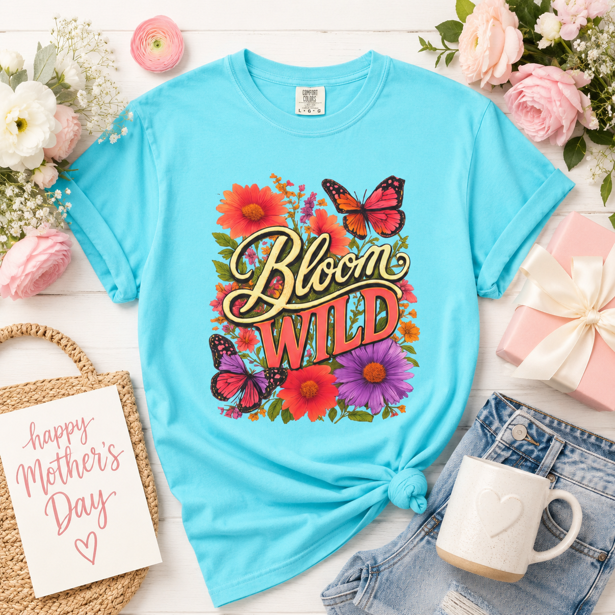Bloom Wild - Vibrant Butterfly Wildflower Tee