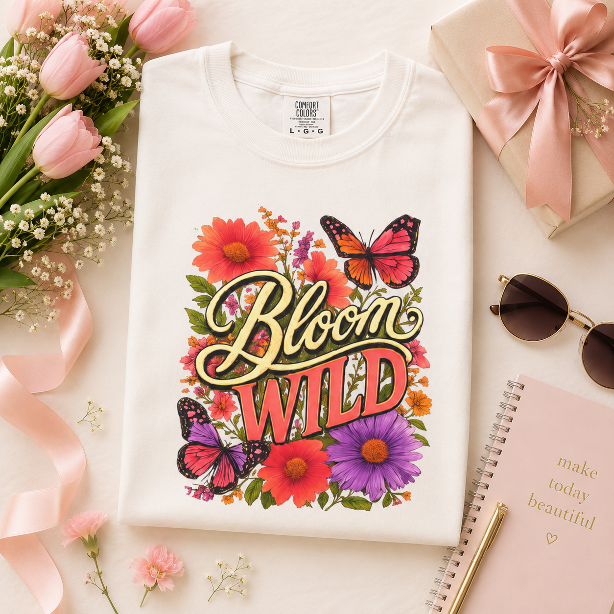 Bloom Wild - Vibrant Butterfly Wildflower Tee