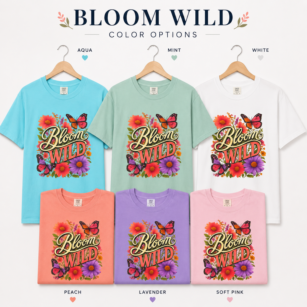 Bloom Wild - Vibrant Butterfly Wildflower Tee