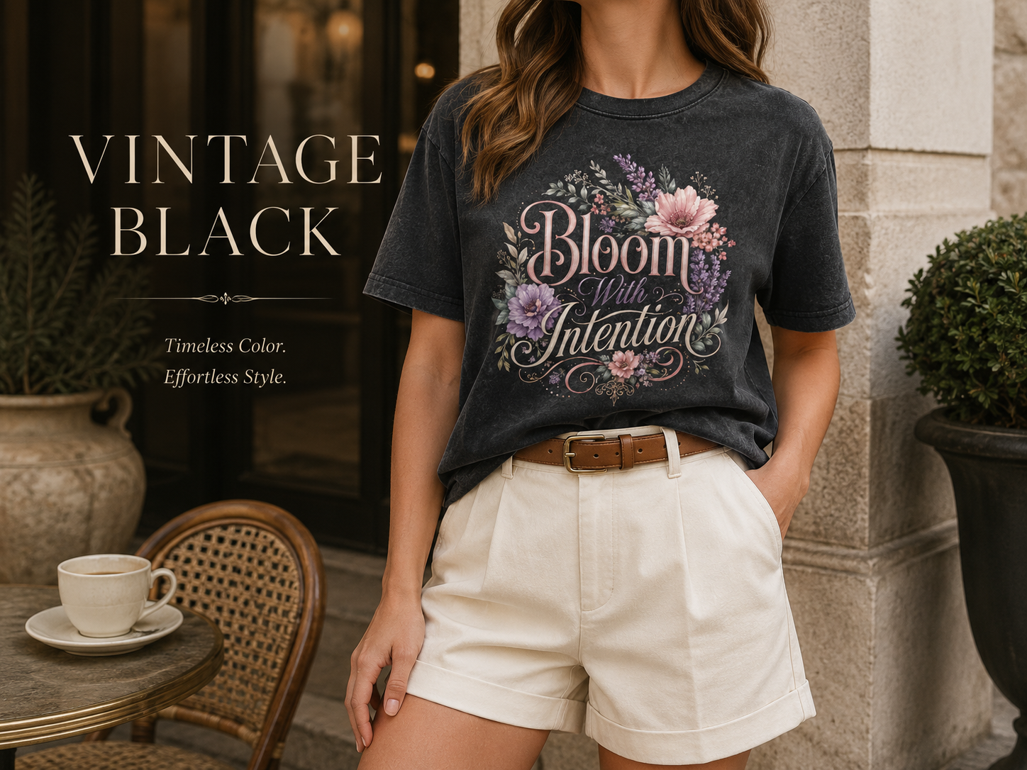 Bloom with Intention Vintage Crewneck Tee