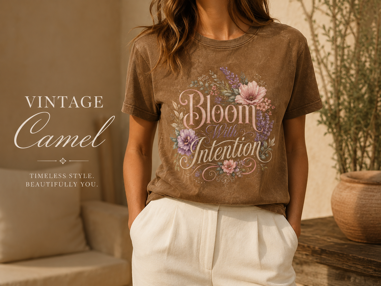 Bloom with Intention Vintage Crewneck Tee