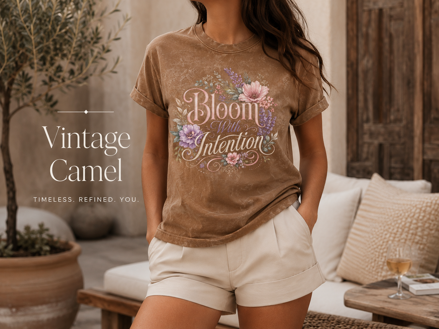 Bloom with Intention Vintage Crewneck Tee
