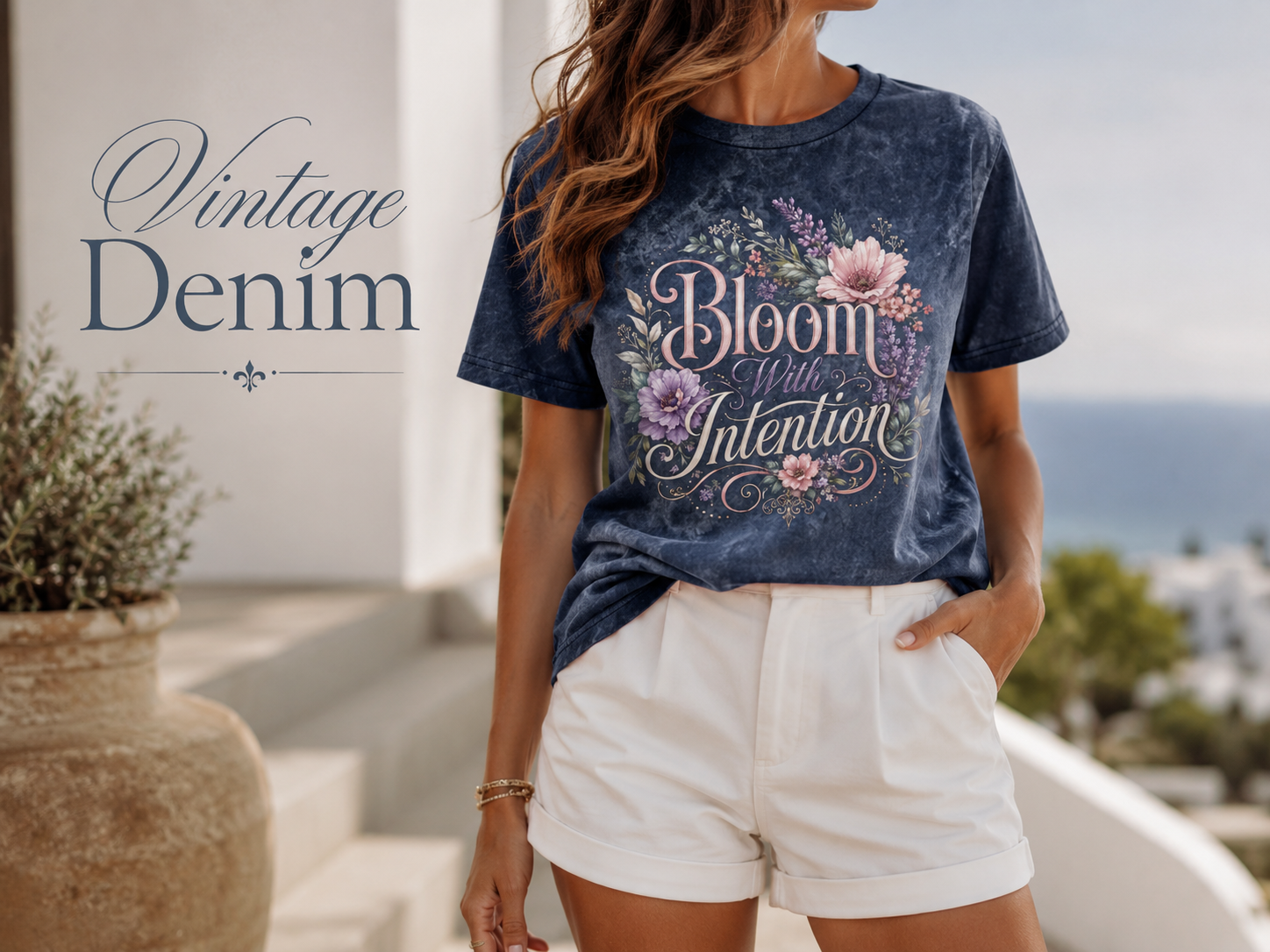 Bloom with Intention Vintage Crewneck Tee