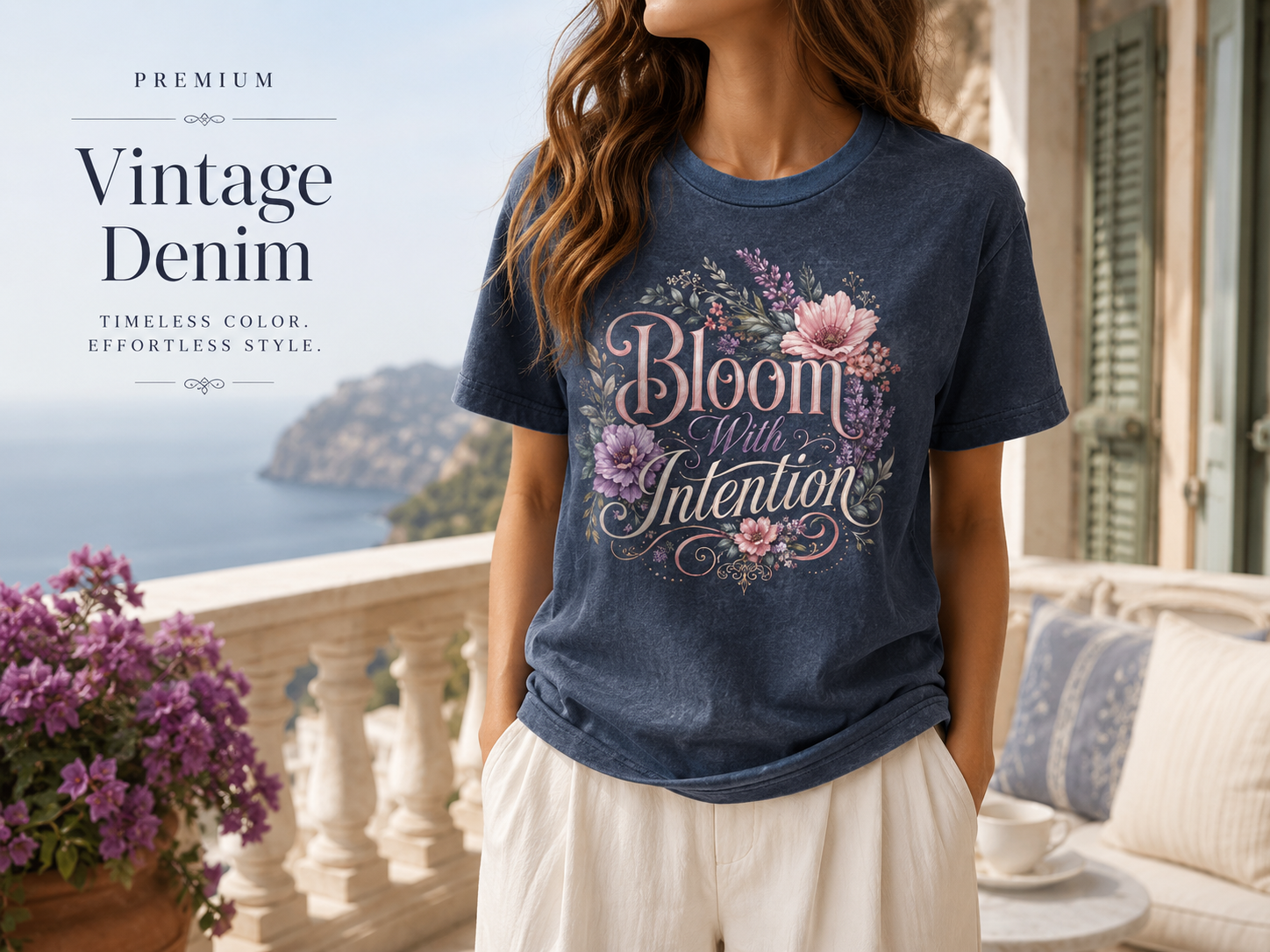Bloom with Intention Vintage Crewneck Tee