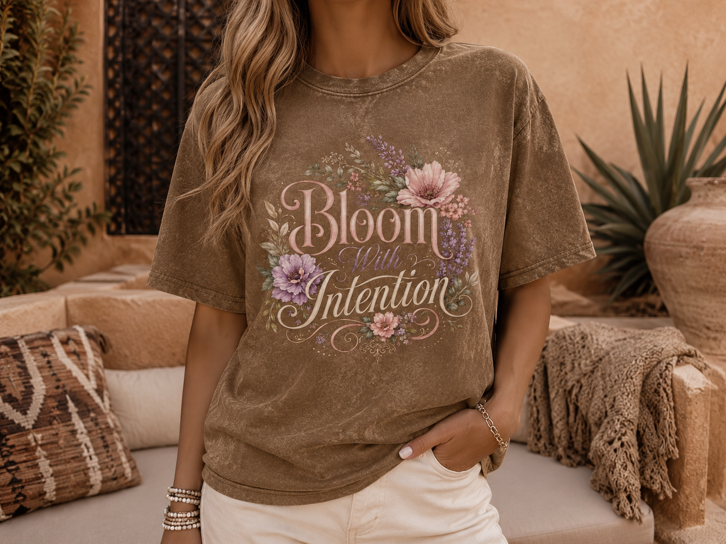 Bloom with Intention Vintage Crewneck Tee