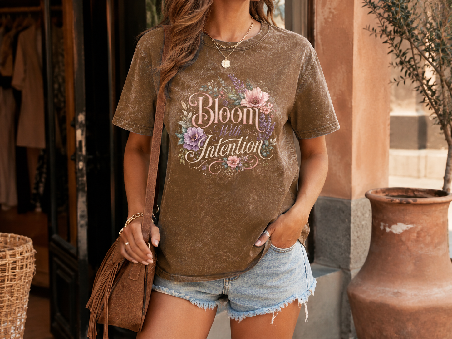 Bloom with Intention Vintage Crewneck Tee