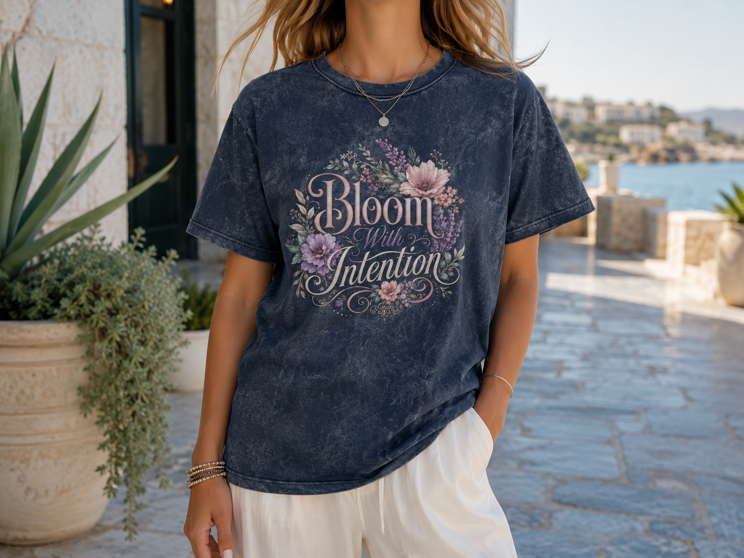 Bloom with Intention Vintage Crewneck Tee