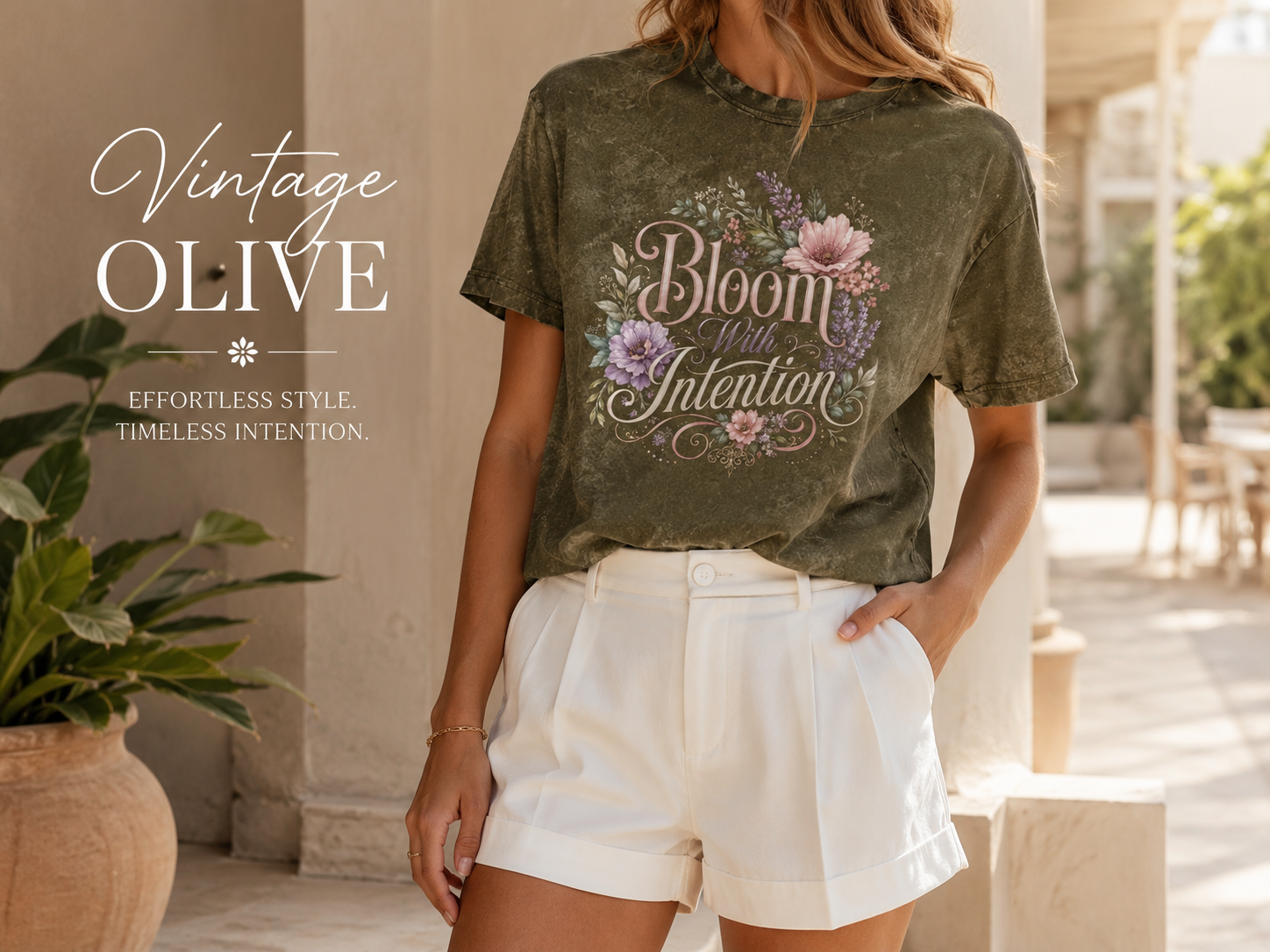 Bloom with Intention Vintage Crewneck Tee