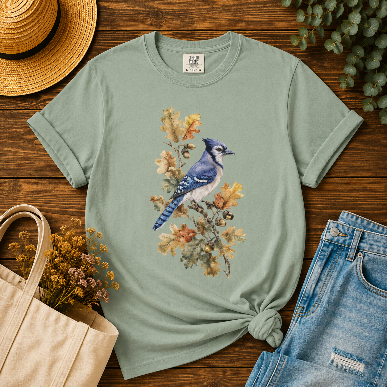 Blue Jay & Autumn Oak Tee
