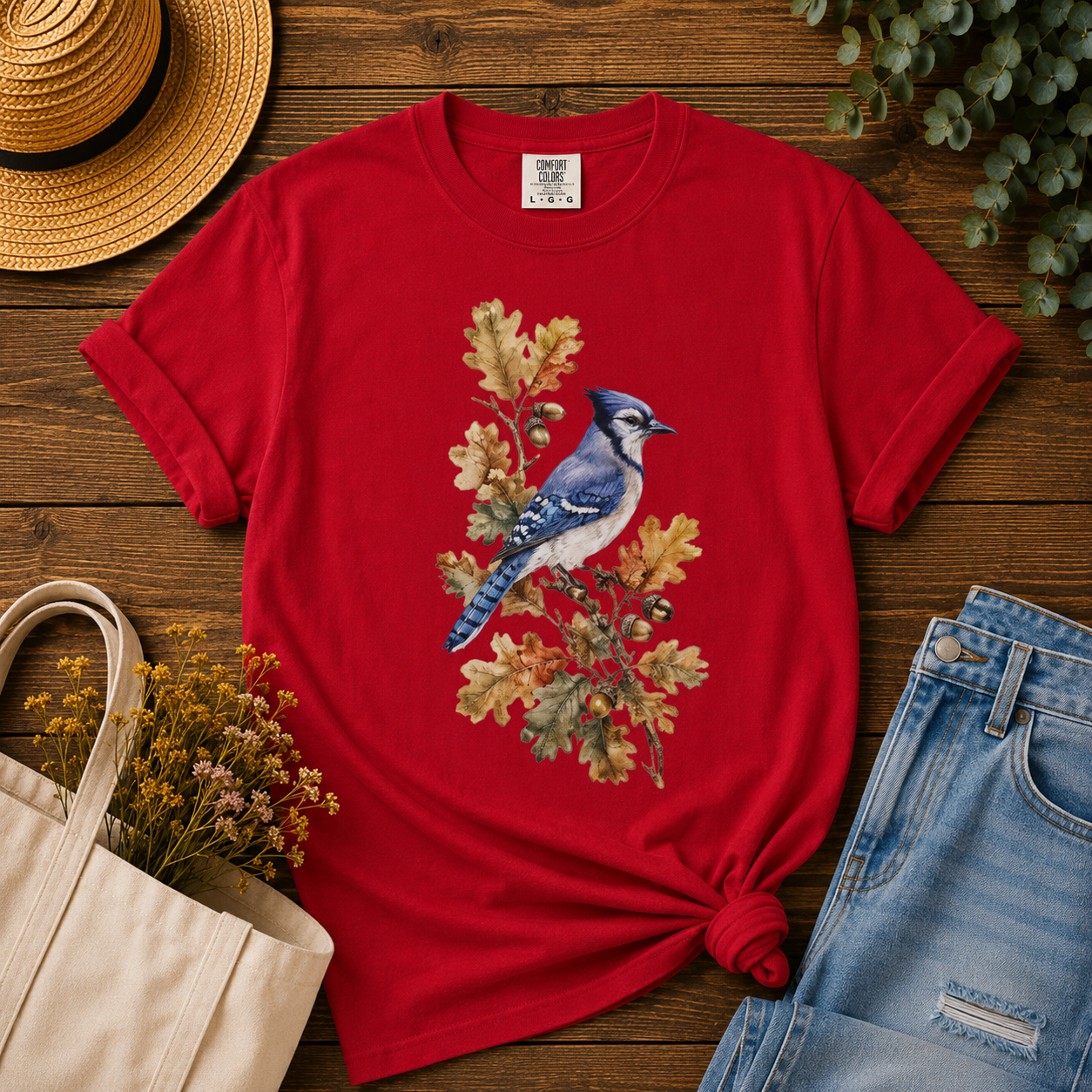 Blue Jay & Autumn Oak Tee