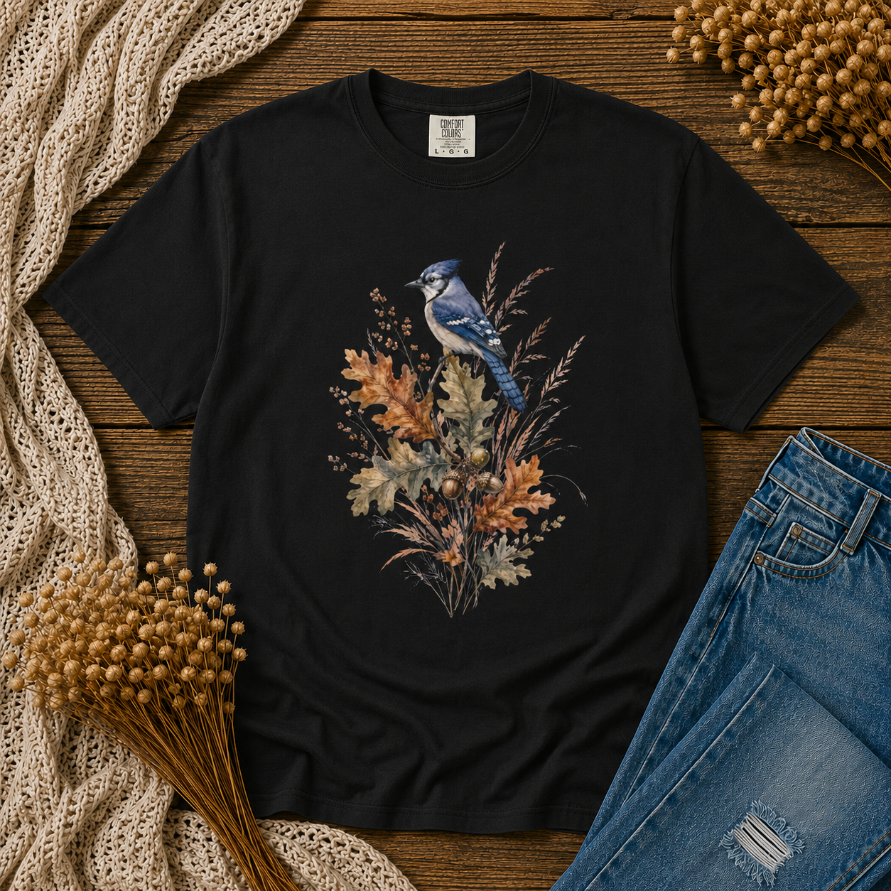 Blue Jay Oak Acorns Tee