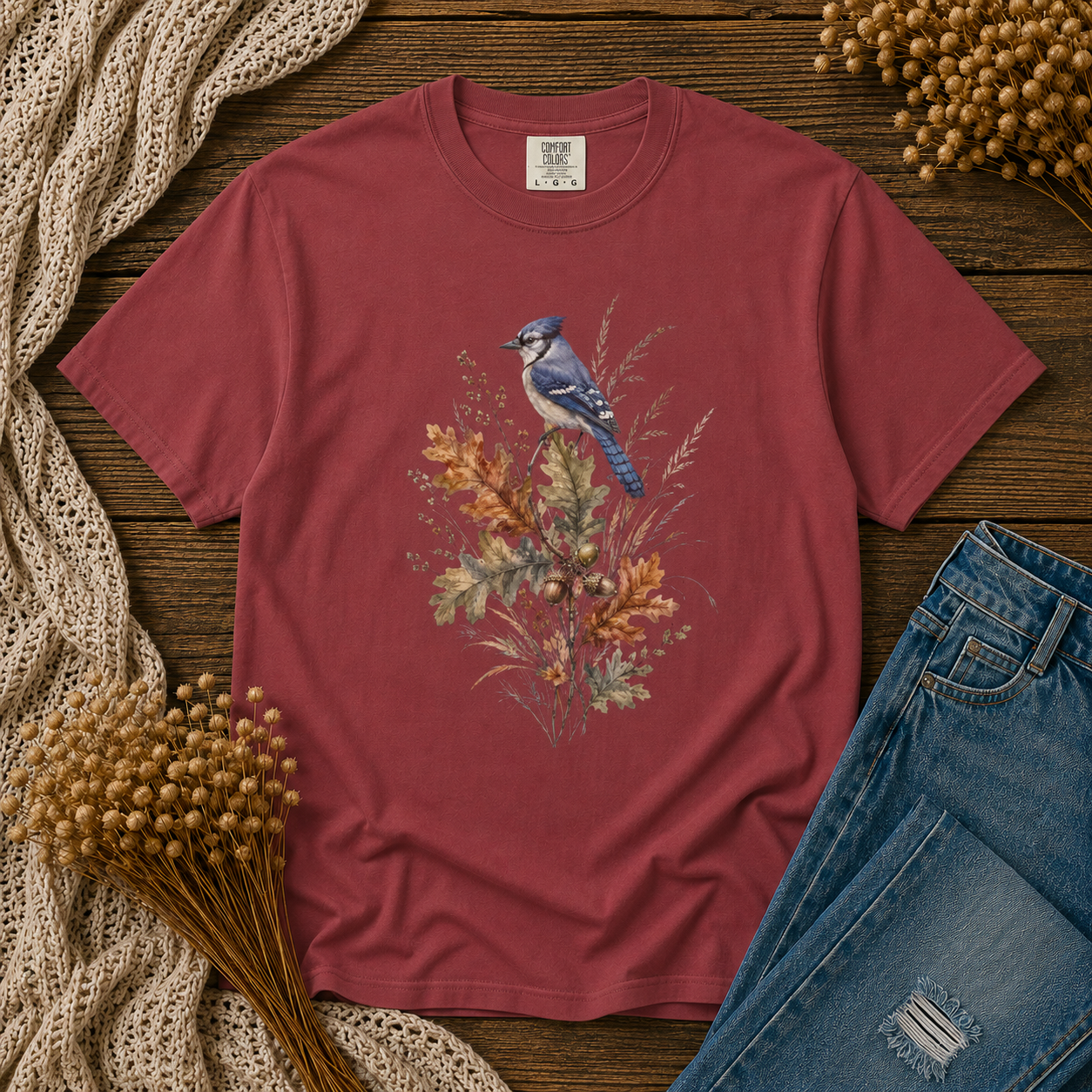 Blue Jay Oak Acorns Tee