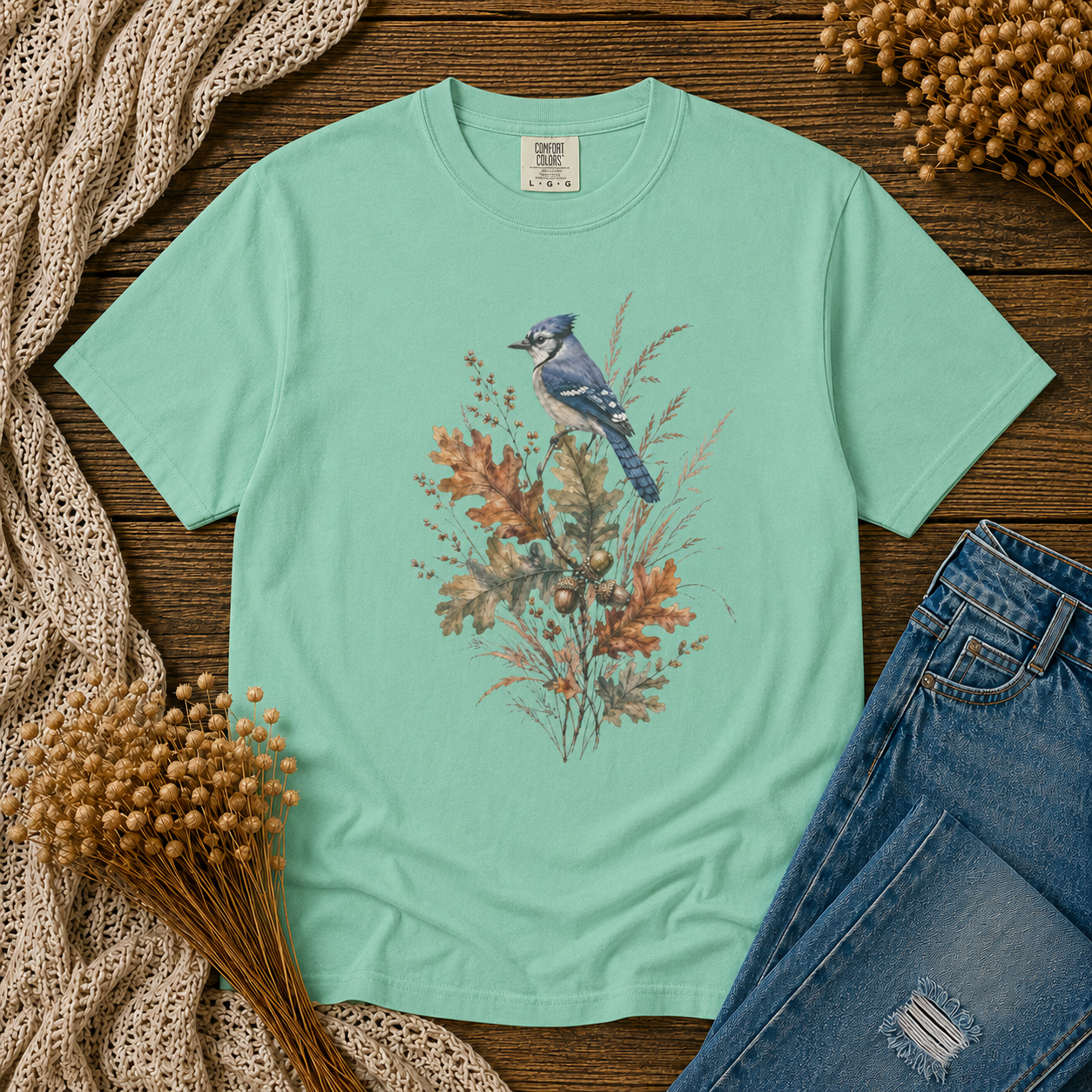Blue Jay Oak Acorns Tee