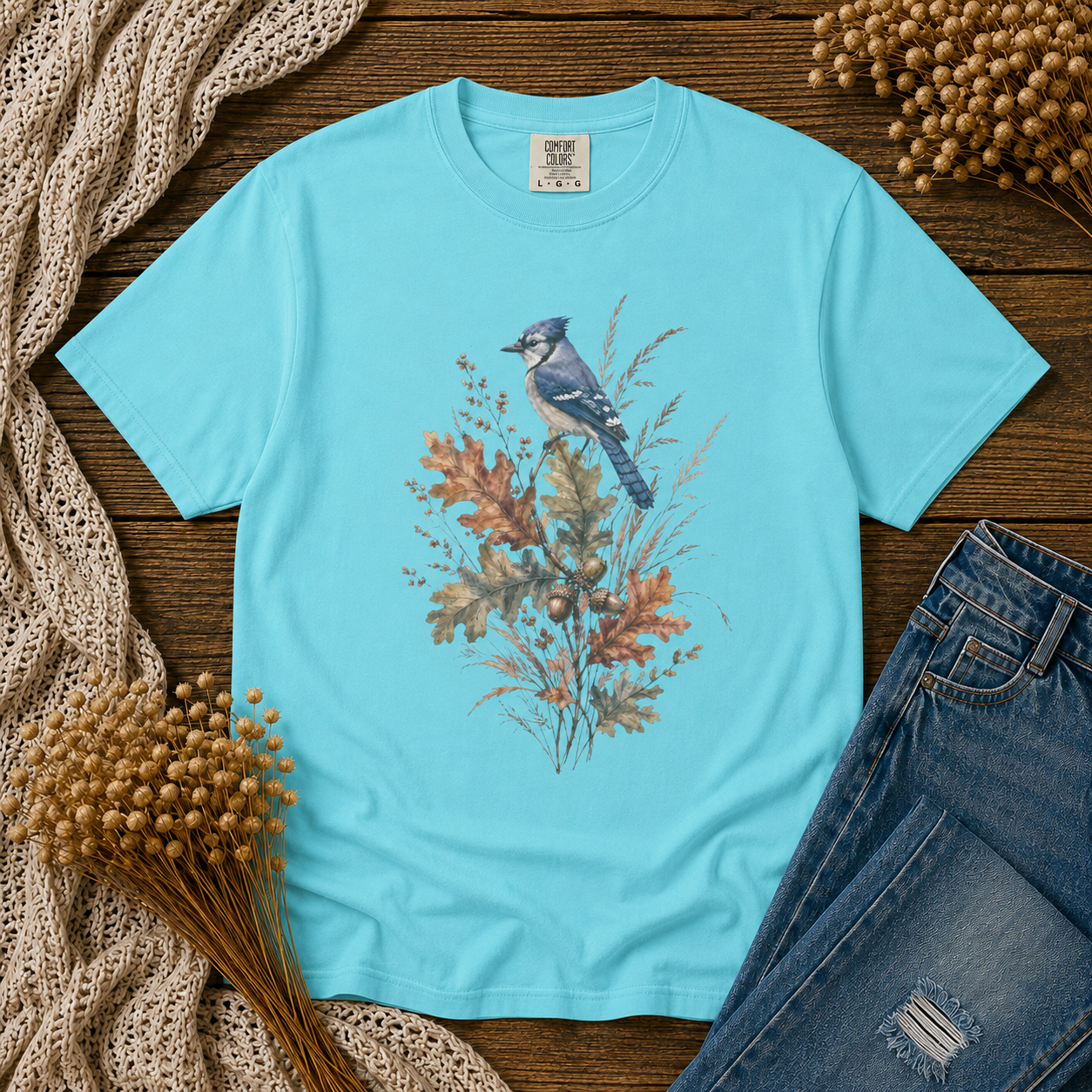 Blue Jay Oak Acorns Tee