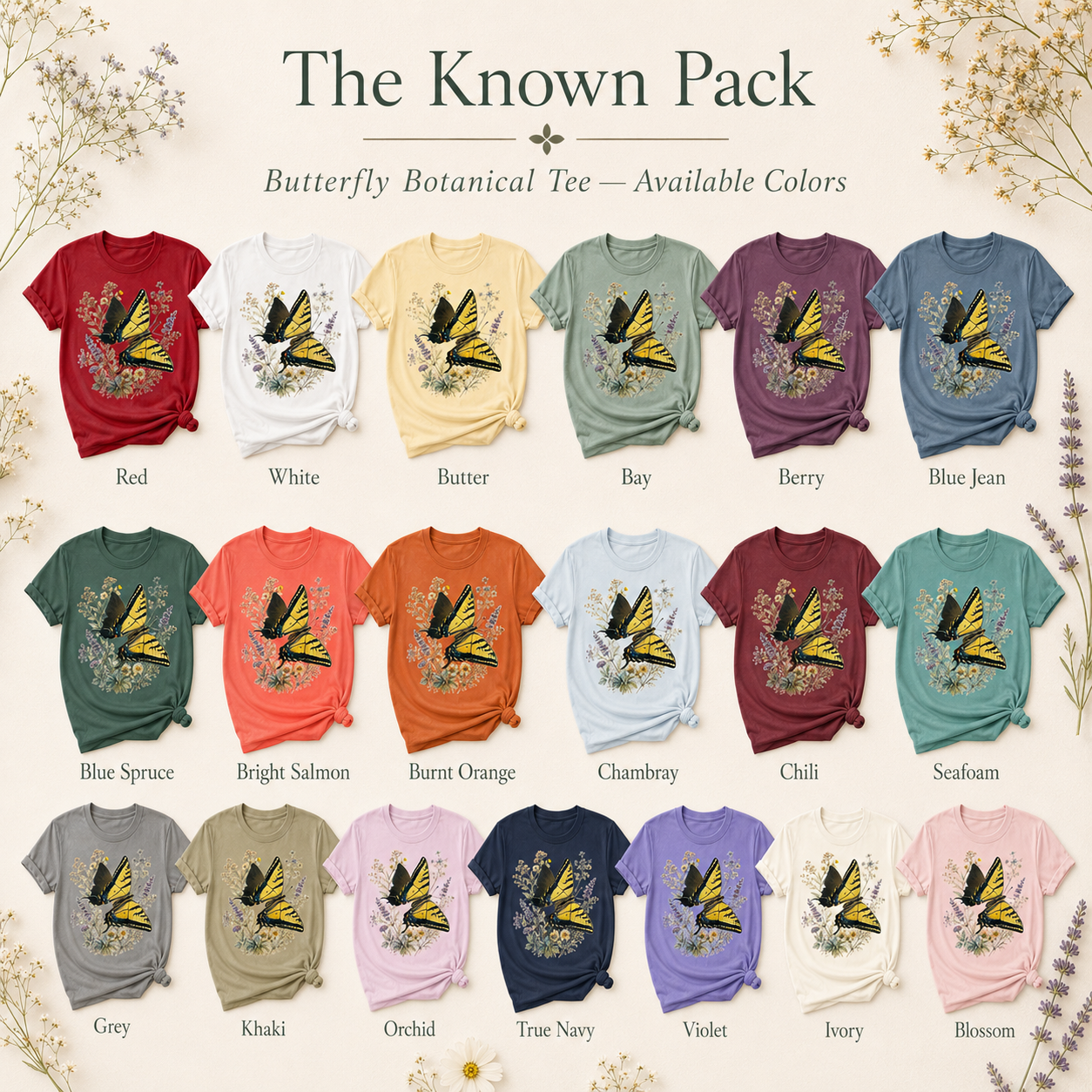 Swallowtail Butterfly - Botanical Wildflower Tee