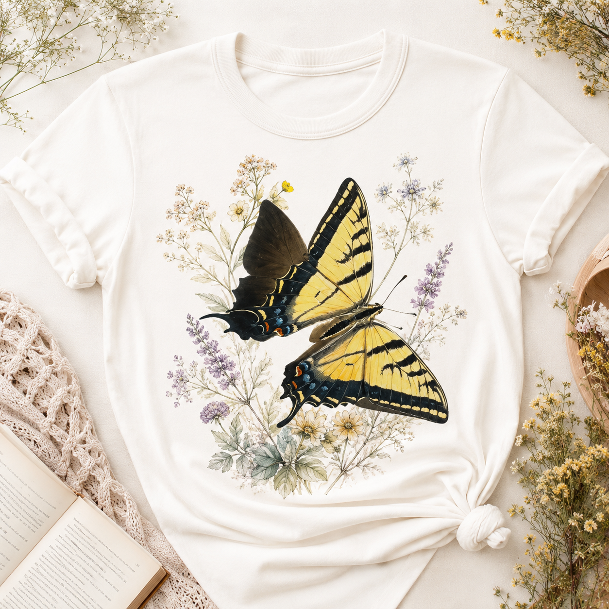 Swallowtail Butterfly - Botanical Wildflower Tee