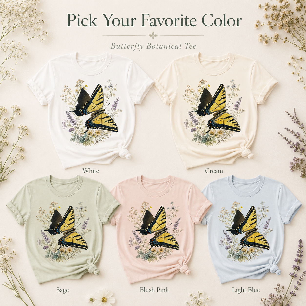 Swallowtail Butterfly - Botanical Wildflower Tee