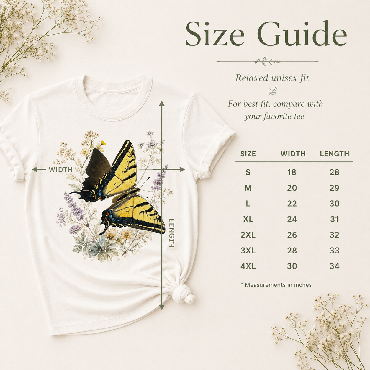 Swallowtail Butterfly - Botanical Wildflower Tee