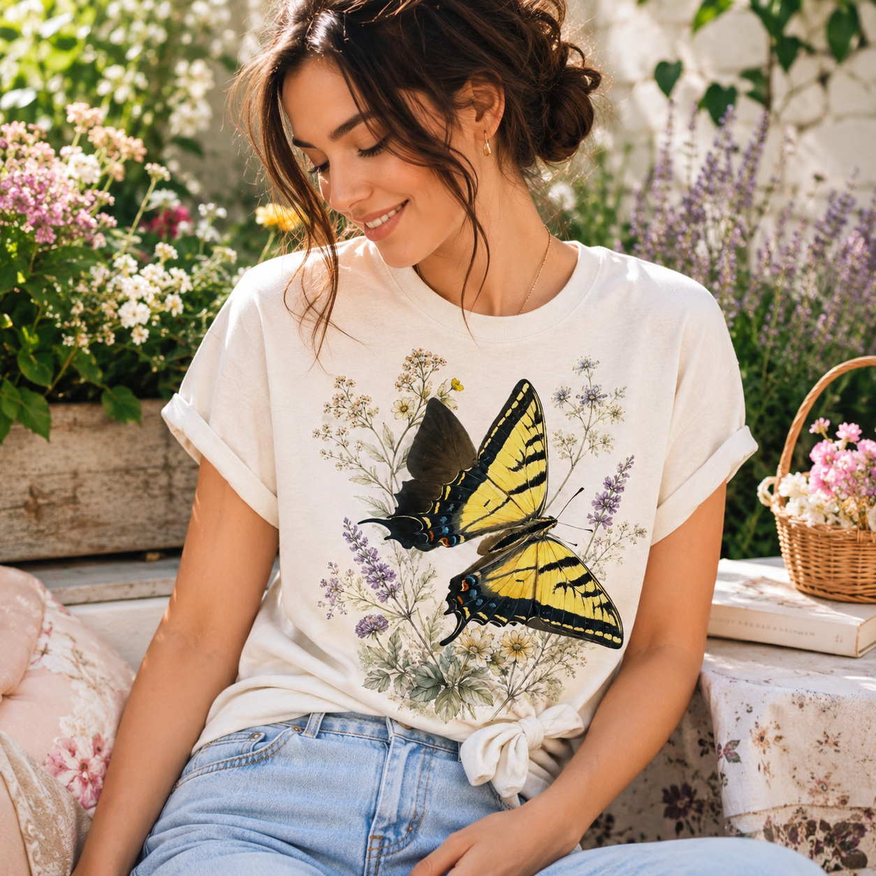 Swallowtail Butterfly - Botanical Wildflower Tee