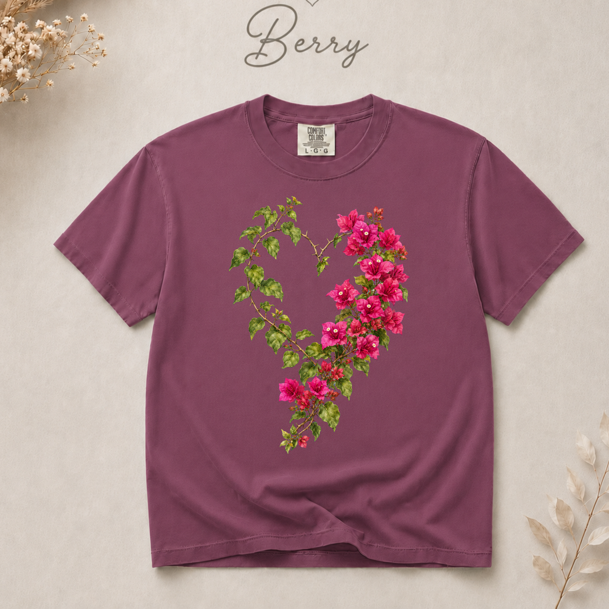 Bougainvillea Heart Botanical T-Shirt