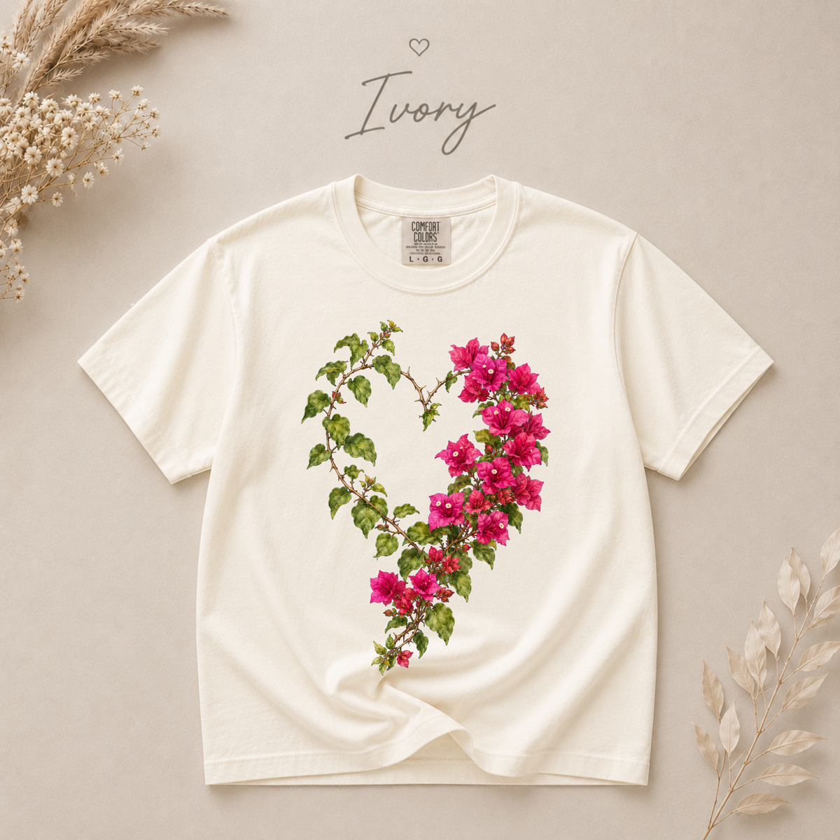 Bougainvillea Heart Botanical T-Shirt