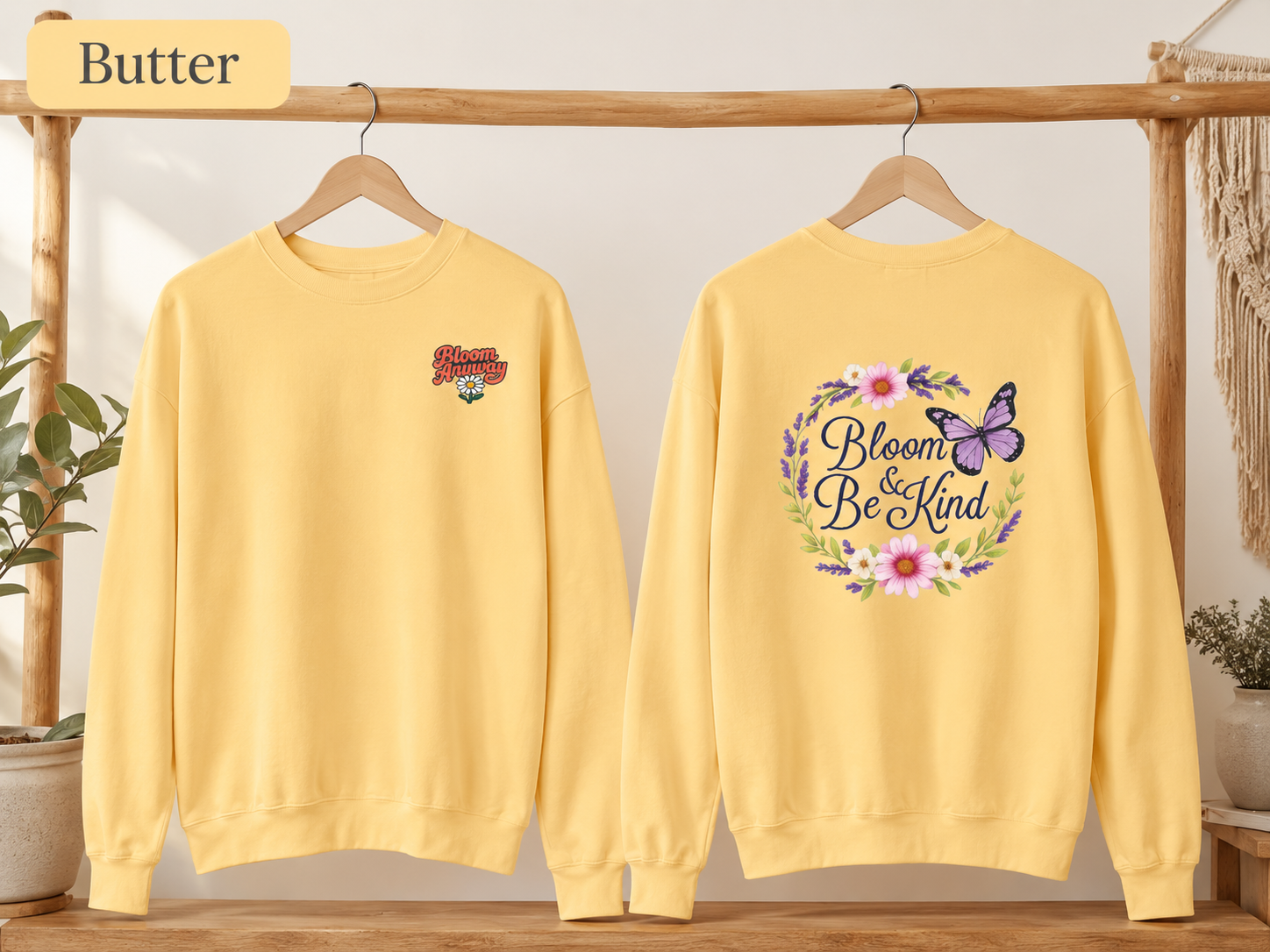 Bloom Anyway - Wildflower Front & Back Sweatshirt