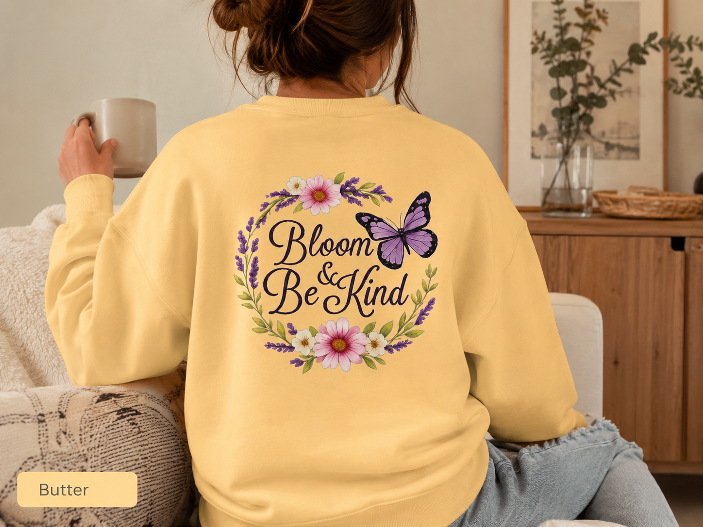 Bloom Anyway - Wildflower Front & Back Sweatshirt