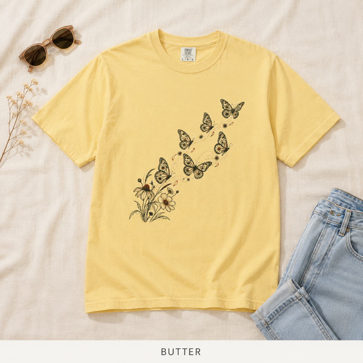 Butterfly Ascent T-Shirt — Garment-Dyed Cotton