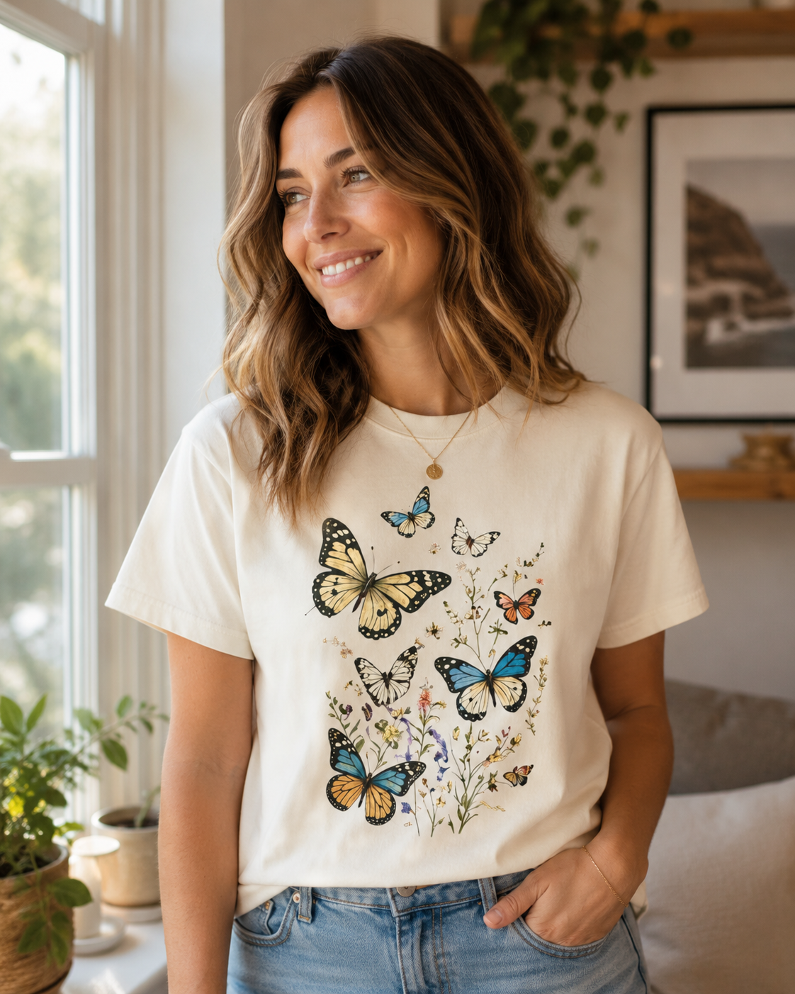 Butterfly Flutter Watercolor Tee
