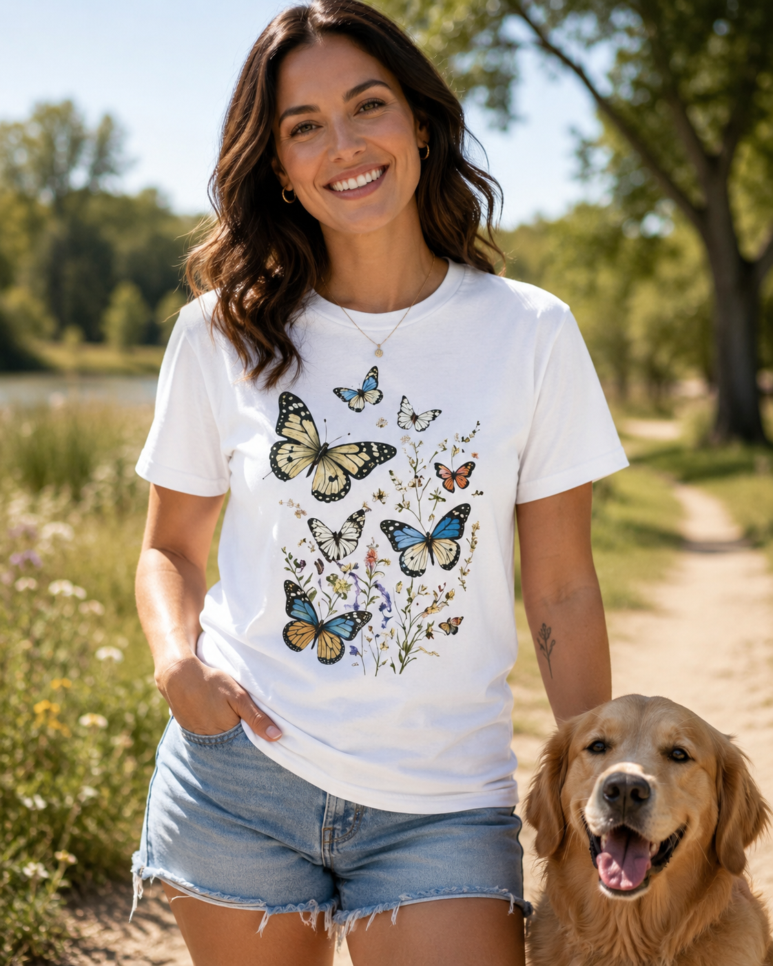 Butterfly Flutter Watercolor Tee