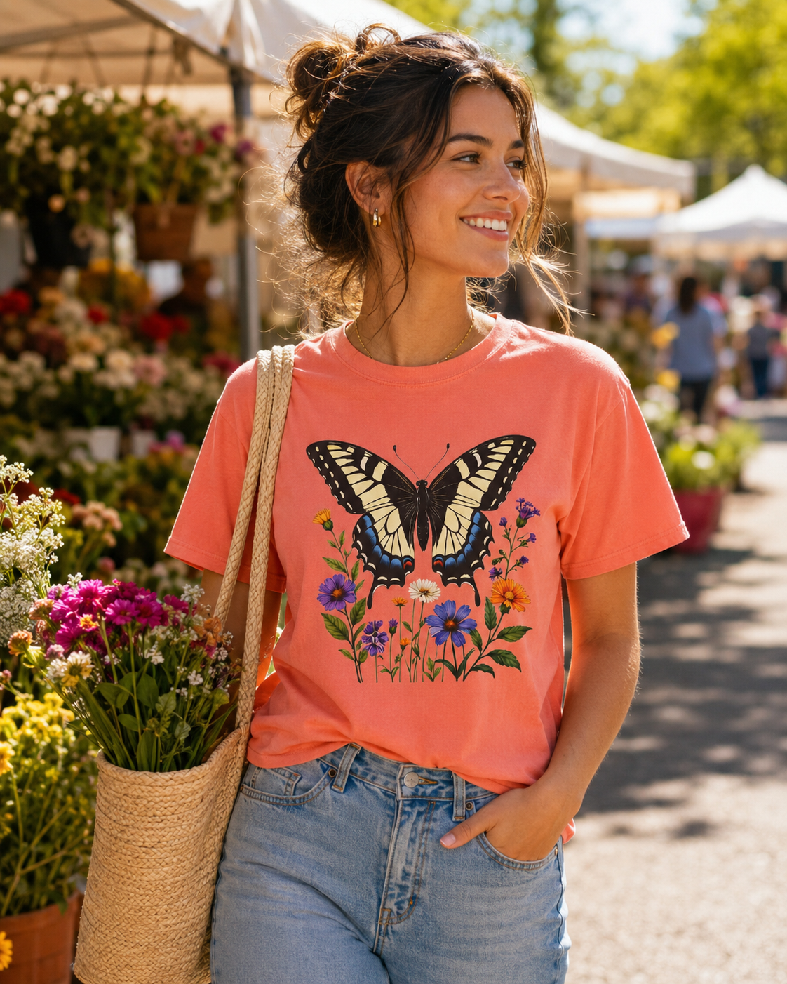 Swallowtail & Wildflowers - Botanical Butterfly