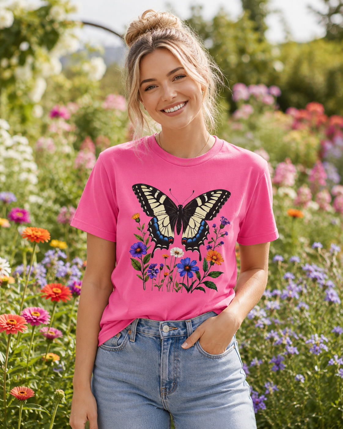 Swallowtail & Wildflowers - Botanical Butterfly