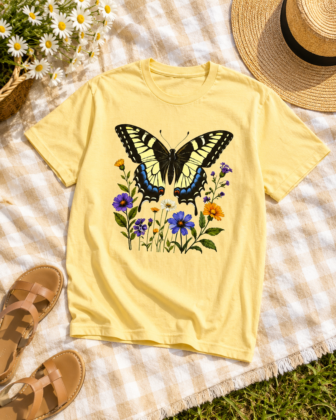 Swallowtail & Wildflowers - Botanical Butterfly