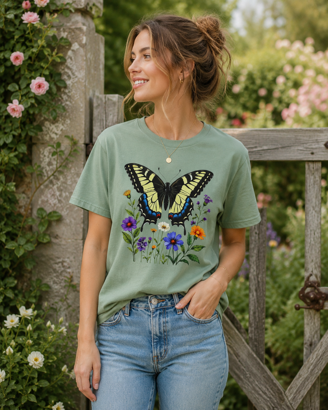 Swallowtail & Wildflowers - Botanical Butterfly