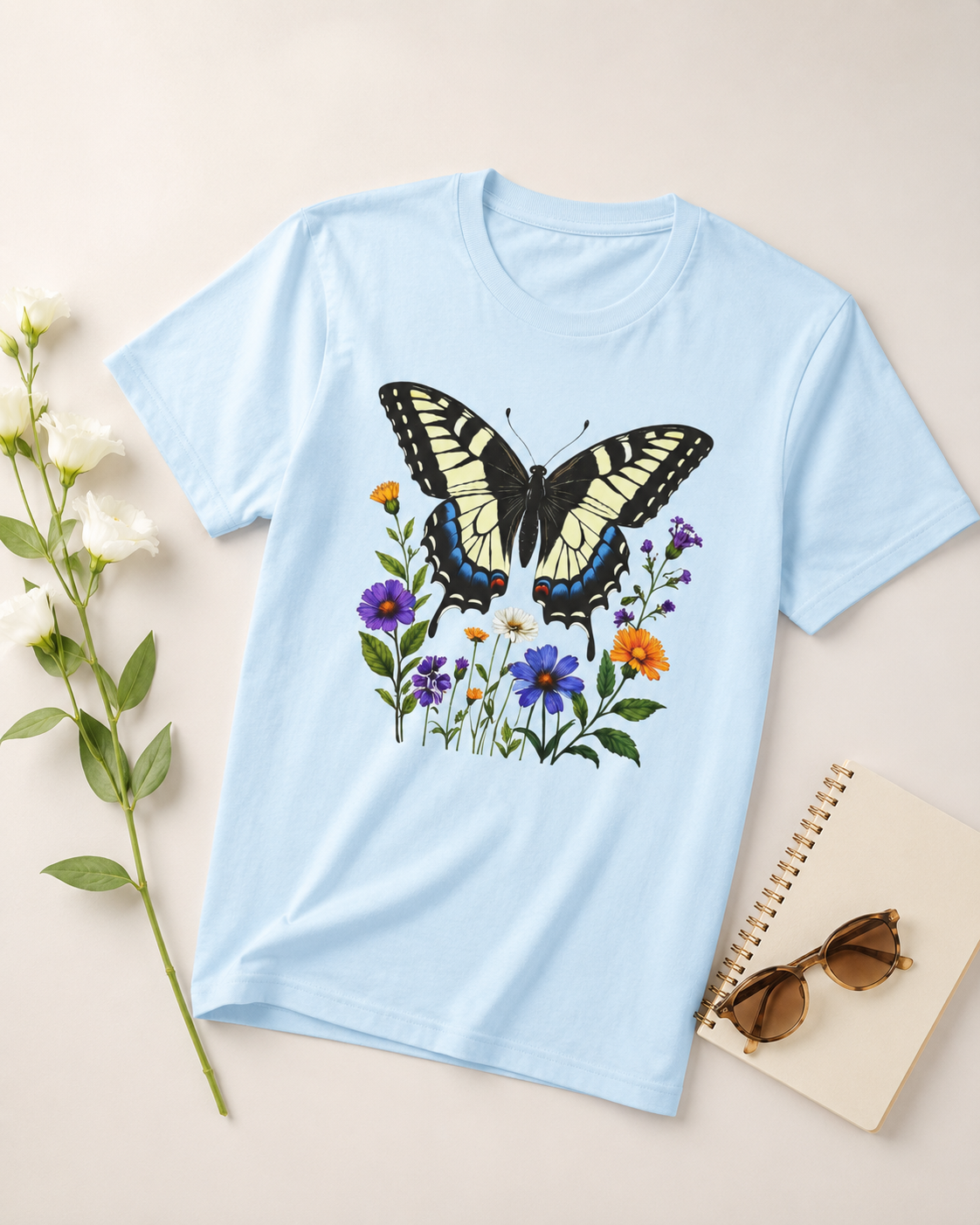 Swallowtail & Wildflowers - Botanical Butterfly