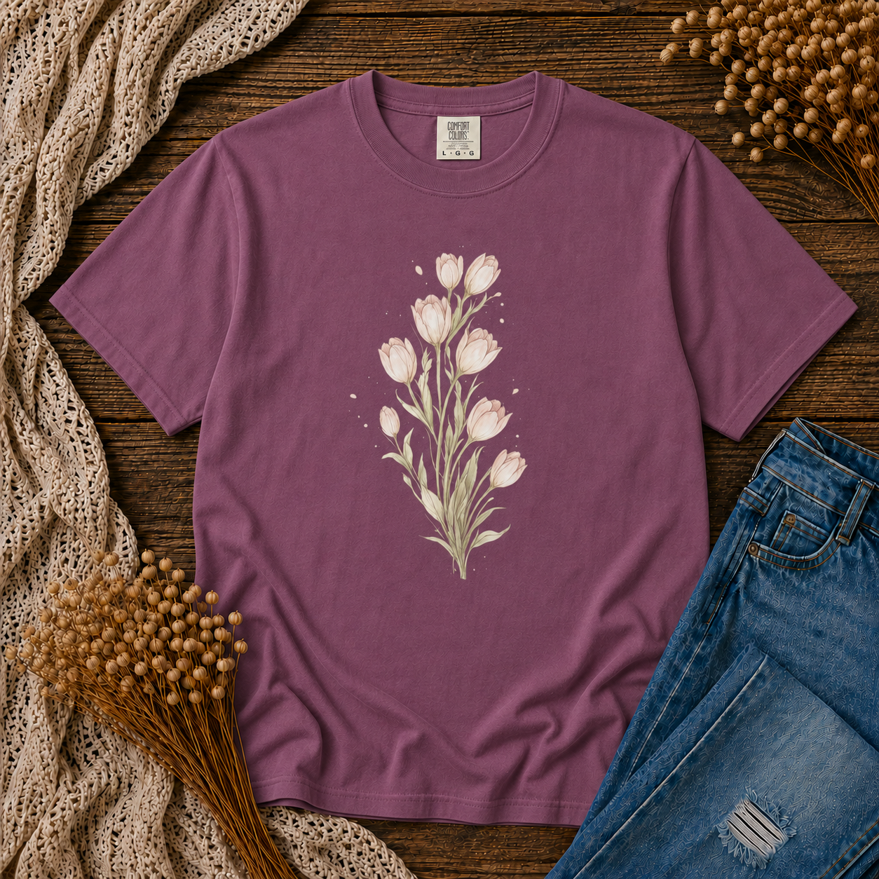 Cascading Blush Tulips Tee