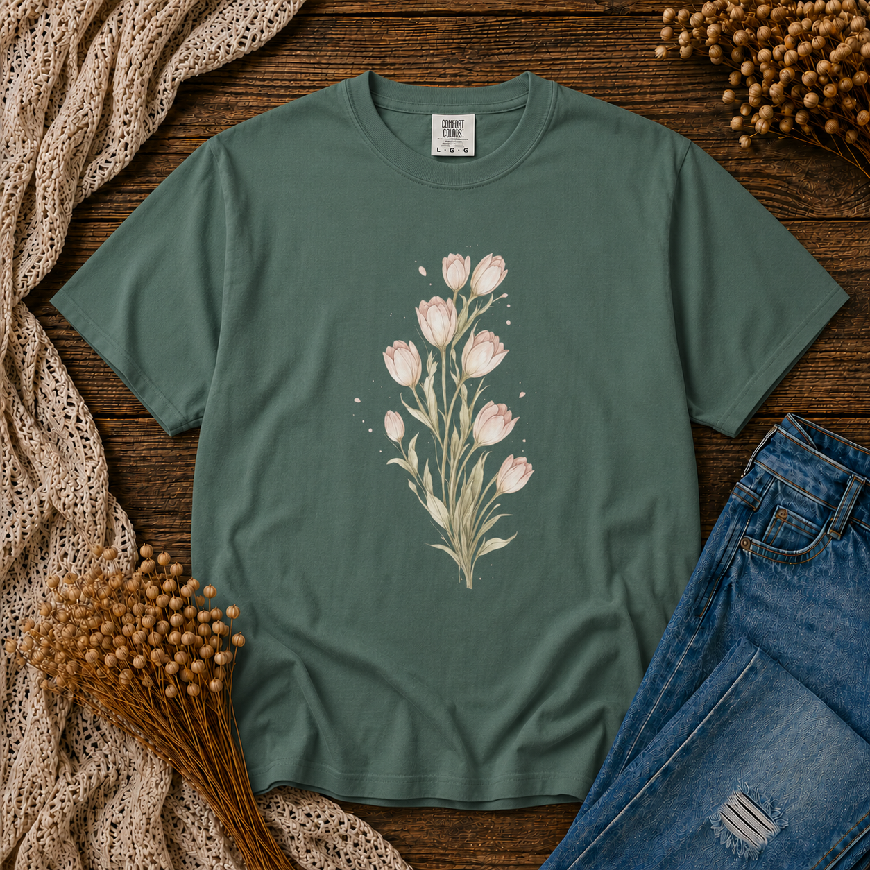 Cascading Blush Tulips Tee