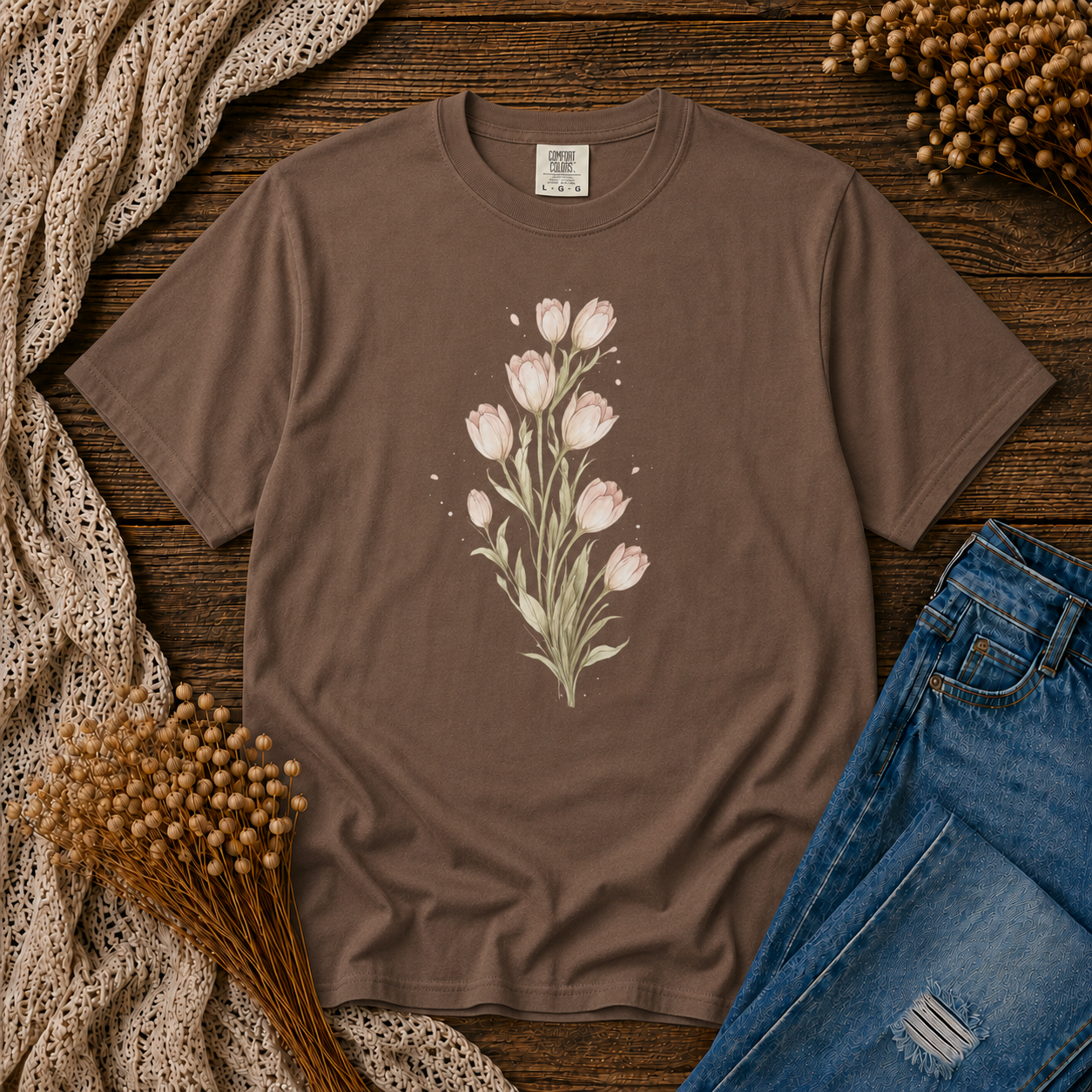 Cascading Blush Tulips Tee