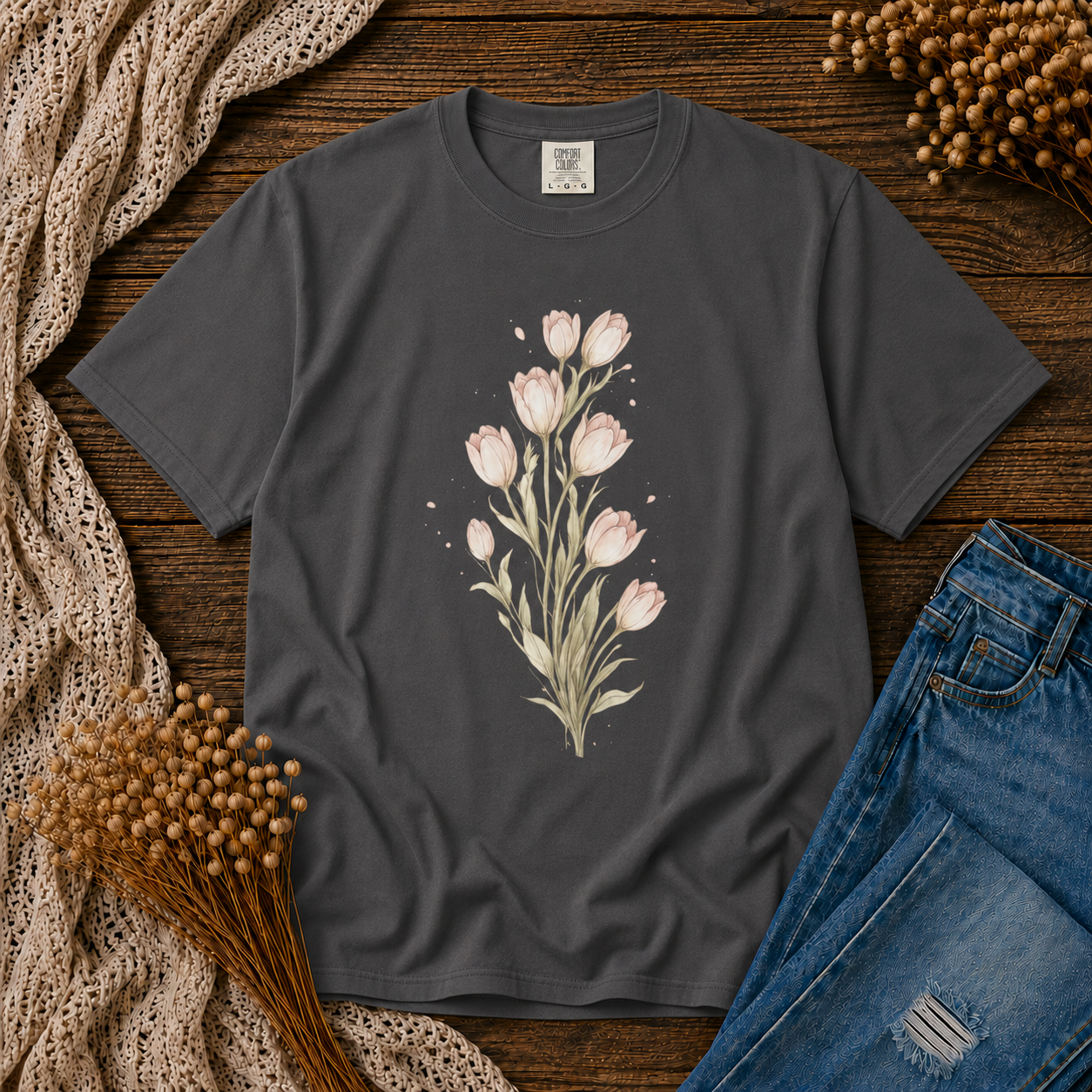 Cascading Blush Tulips Tee