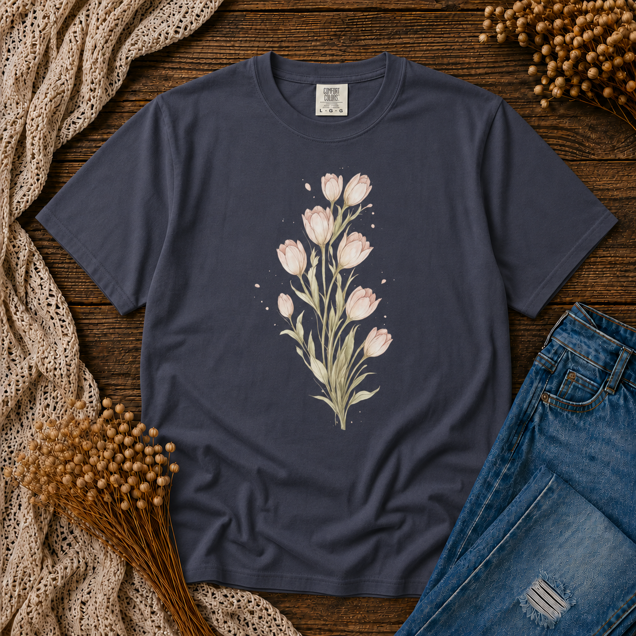 Cascading Blush Tulips Tee