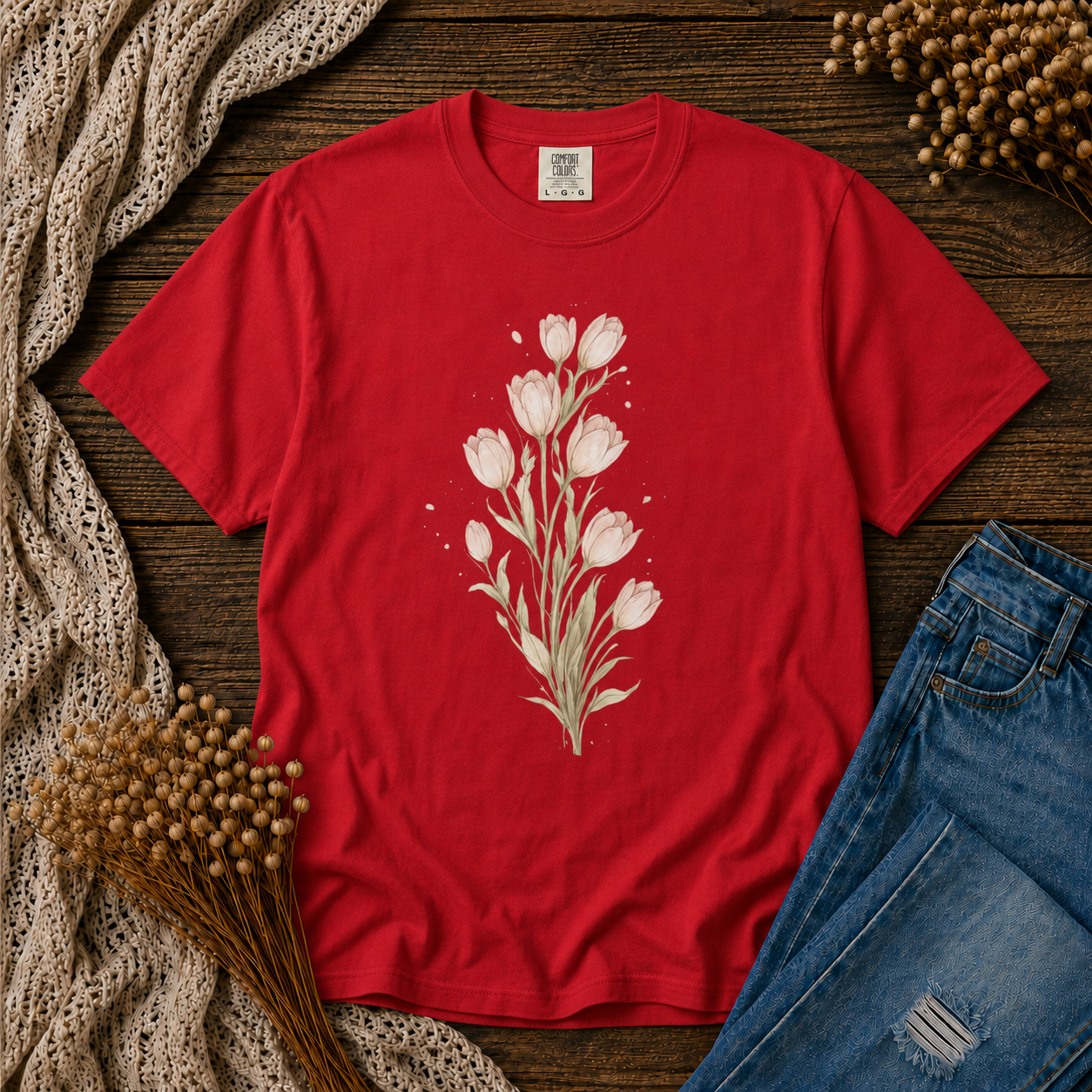 Cascading Blush Tulips Tee