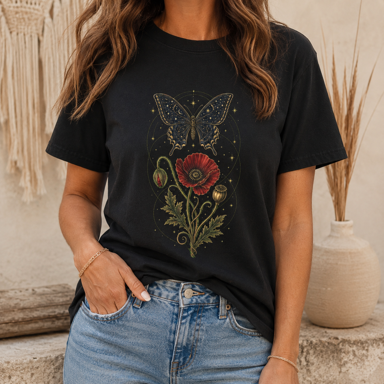 Celestial Poppy Butterfly Tee
