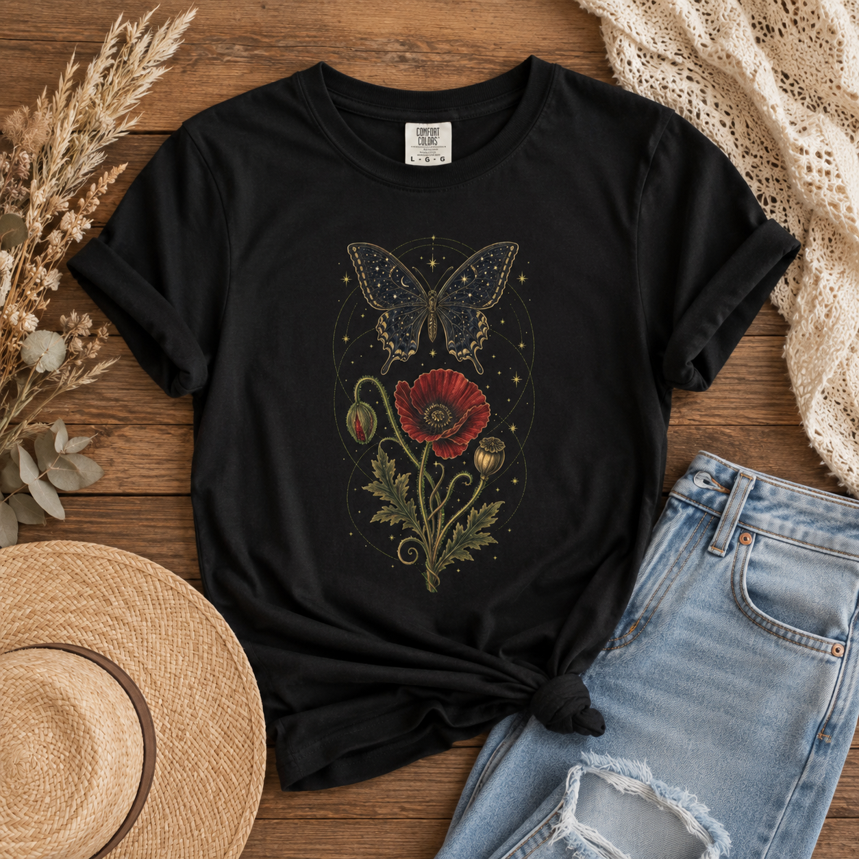 Celestial Poppy Butterfly Tee