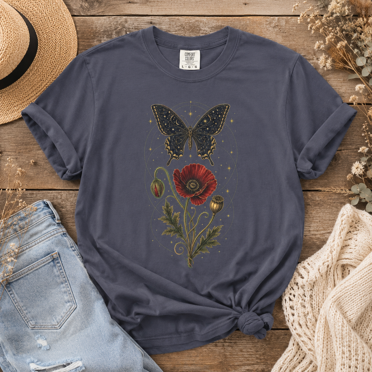 Celestial Poppy Butterfly Tee