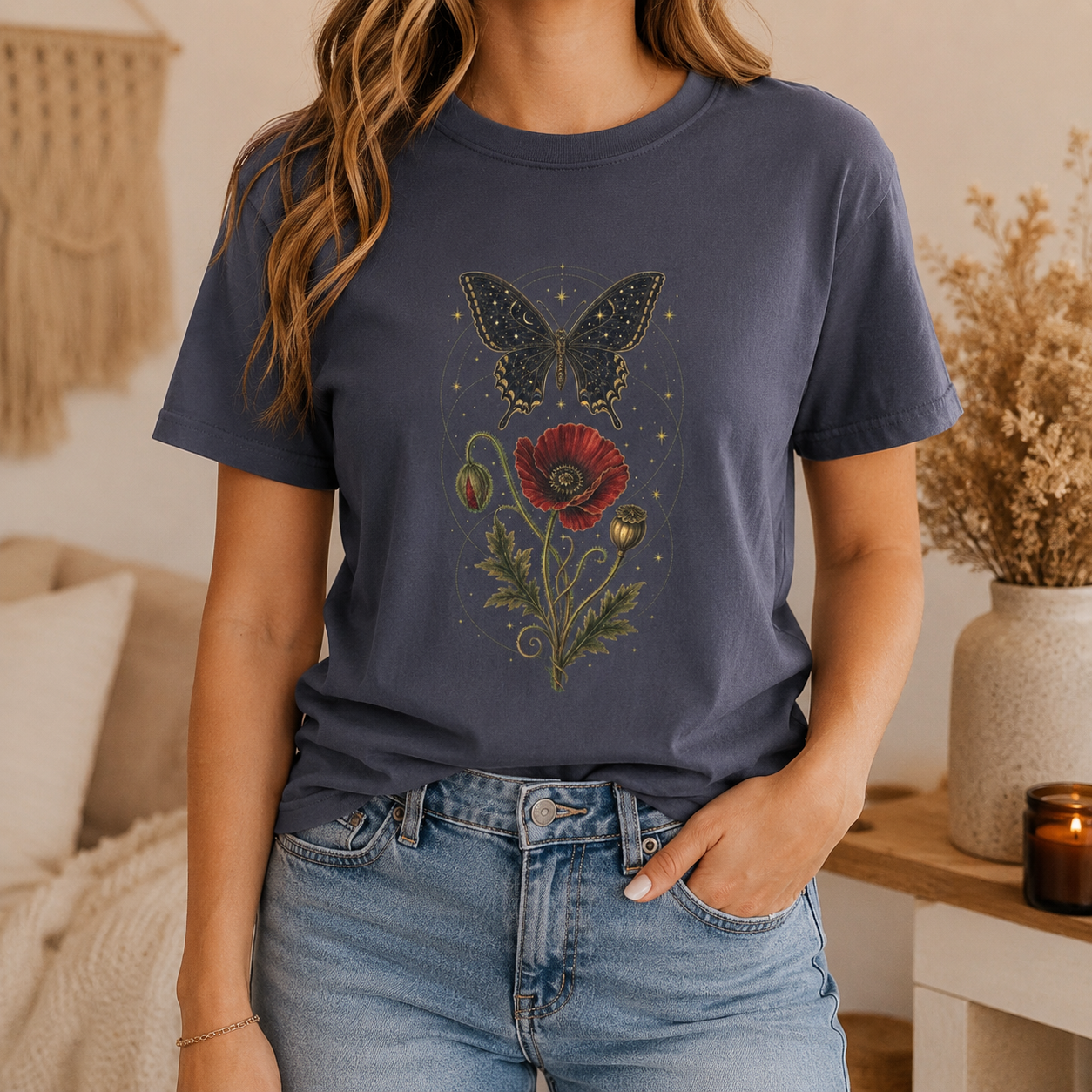 Celestial Poppy Butterfly Tee