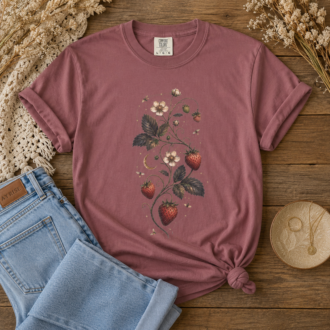 Celestial Strawberry Vine Tee