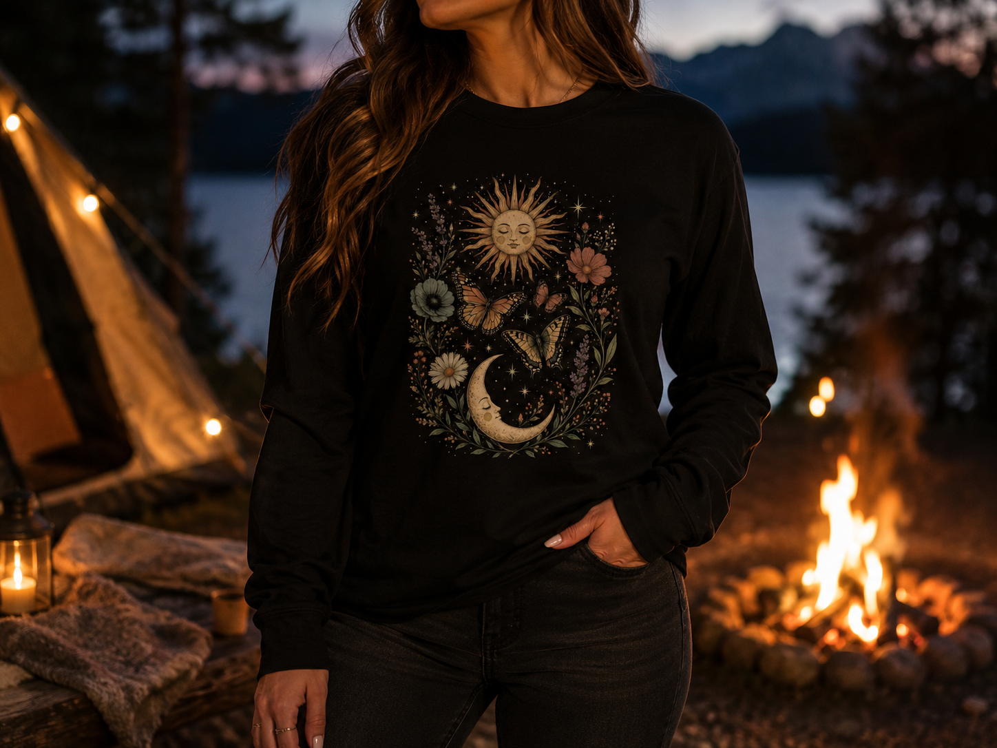 Celestial Garden — Heavyweight Long Sleeve Tee