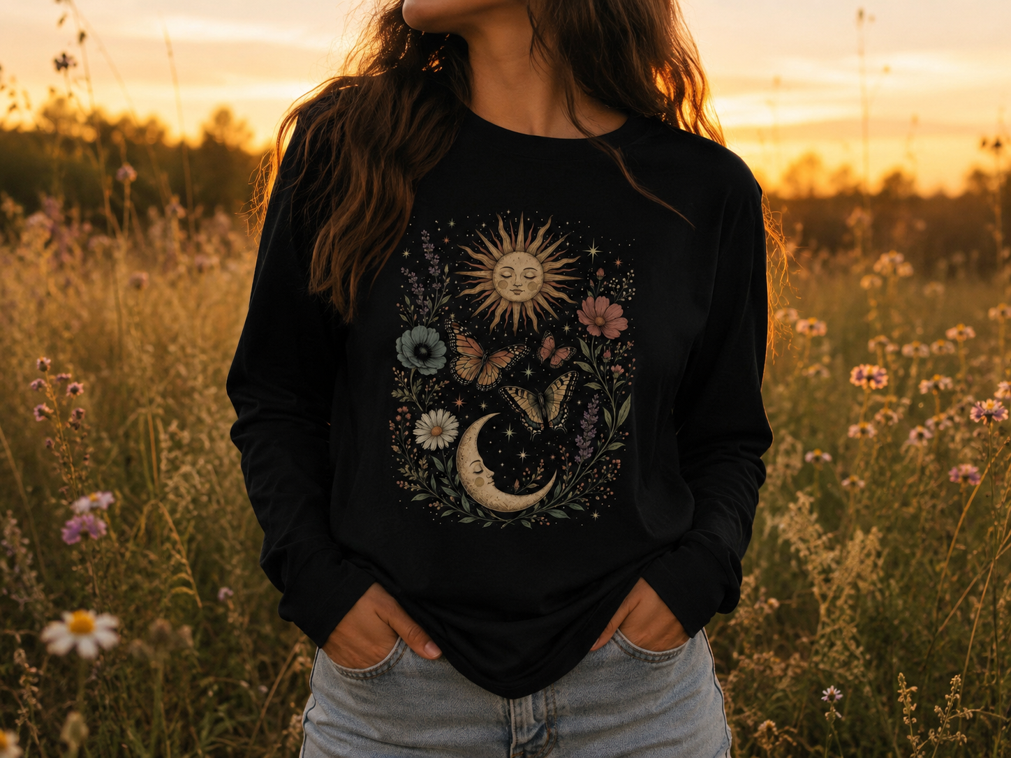 Celestial Garden — Heavyweight Long Sleeve Tee